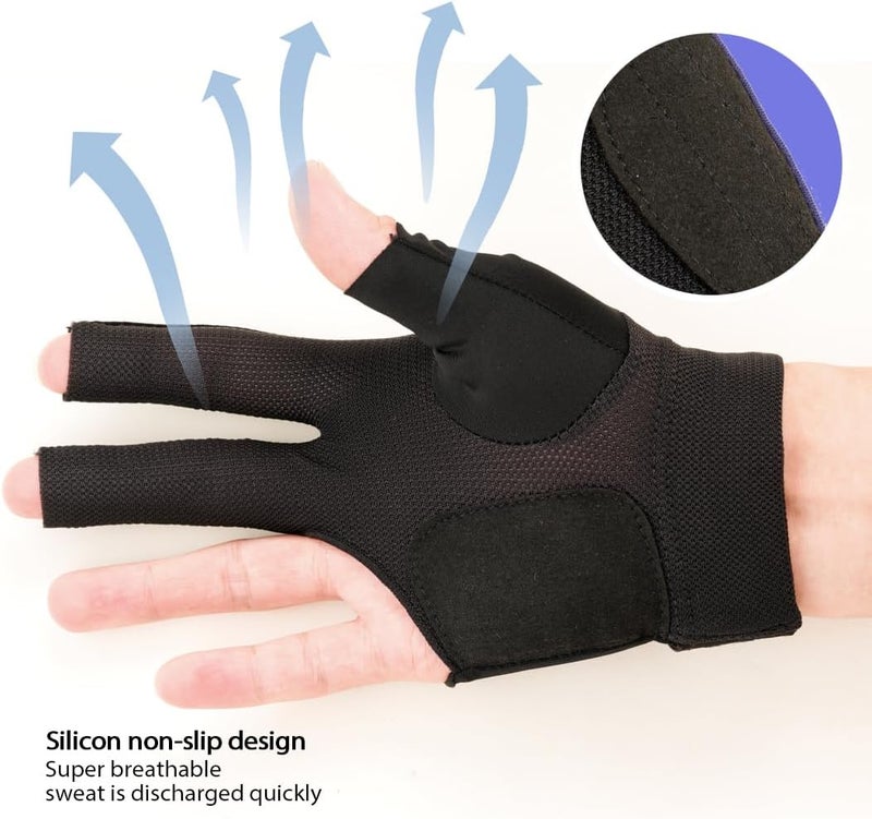 CRICAL Professional Billiard Glove for Pool, 3-Finger Design with Thick Lycra & Non-Slip Grip for Men and Women, Billiard Cue Accessories for Improved Control and Practice - Image 3